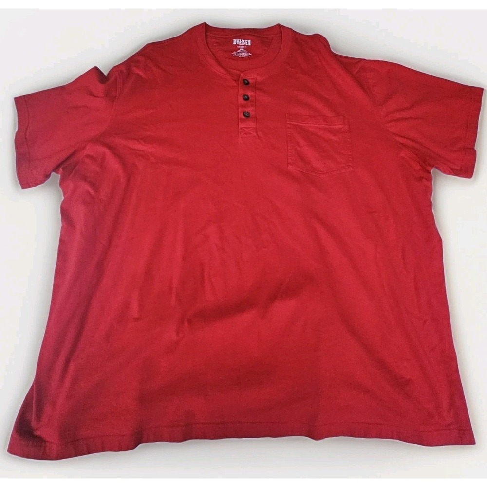 Duluth‎ Trading Henley Shirt Mens 4XL Red Longtail T Relaxed Short Sleeve Pocket